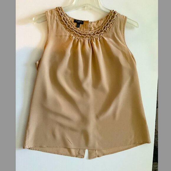 Talbots Petites - Classic Beige sleeveless Silk top Size 10P - Picture 9 of 9